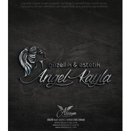 Saç At Kuyruğu Kadın Sembollü - Gri Gümüş Metalik Renk Güzellik Merkezi, Estetik, Bakım, Makyaj Kuaför Logo Örneği
